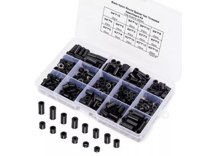 320pcs black ABS power socket screws assortment kit 1