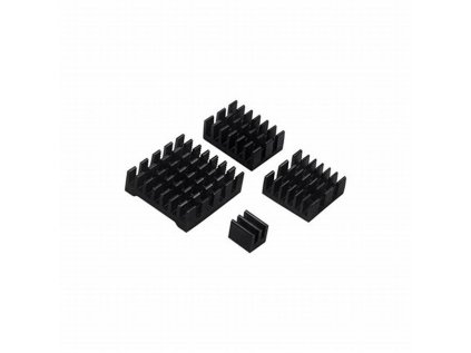 Black 4 in 1 Heat Sink Set Aluminum for Raspberry Pi 4B 1