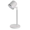 LED stolná lampa ABBIE, dobíjacia, biela