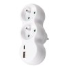 Solight rozbočovač s USB A+C nabíjačkou, 2 x 10A, biely