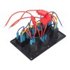 Panel s 6x spínačmi Rocker, voltmeter, CL + USB zásuvka, 12/24V