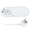 Solight 1z + USB A+C 20W PD vstavaná zásuvka s posuvným viečkom, 2m, matná biela