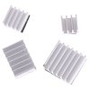 White 4 in 1 Heat Sink Set Aluminum for Raspberry Pi 4B 1