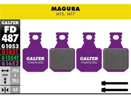 brzdove desticky galfer fd487 magura mt5 mt7 e bike purple