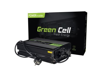 Green Cell INV07 zdroj/transformátor Auto 300 W Černá
