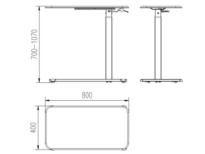 Psací stůl/stůl s nastavitelnou výškou Unikátní LAPTOP DESK černý