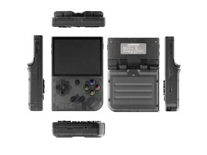 Retro herní přenosná konzole ANBERNIC RG35XX Plus černá/transparentní