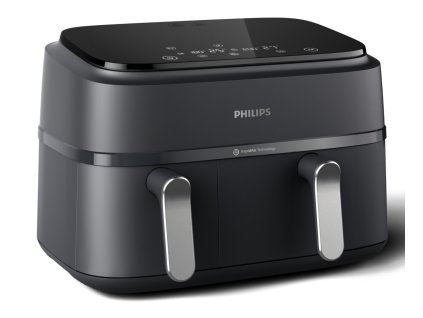 Philips 3000 series NA351/00 fritovací hrnec Dvojitý 9 l Samostatné 2750 W Horkovzdušná fritéza Černá, Stříbrná