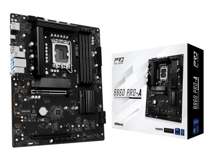 Asrock B860 Pro-A Intel B860 LGA 1851 (Socket V1) ATX