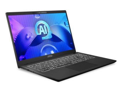 MSI Modern 15 H AI C1MG-210PL Intel Core Ultra 5 125H Laptop 39,6 cm (15.6") Full HD 16 GB DDR5-SDRAM 512 GB SSD Wi-Fi 6E (802.11ax) Windows 11 Home Černá