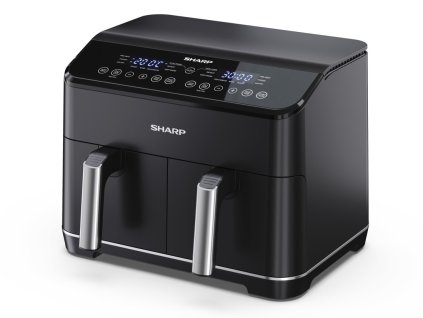 Sharp AF-GD82AE-B Dvojitý 8 l Samostatné 1800 W Horkovzdušná fritéza Černá