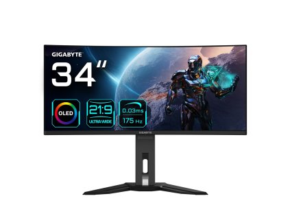 GIGABYTE MO34WQC počítačový monitor 86,4 cm (34") 3440 x 1440 px Wide Quad HD OLED Černá