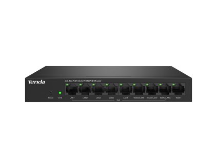Tenda G0-8G-PoE router zapojený do sítě Gigabit Ethernet Černá