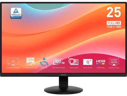 MSI Pro MP252L počítačový monitor 62,2 cm (24.5") 1920 x 1080 px Full HD LED Černá