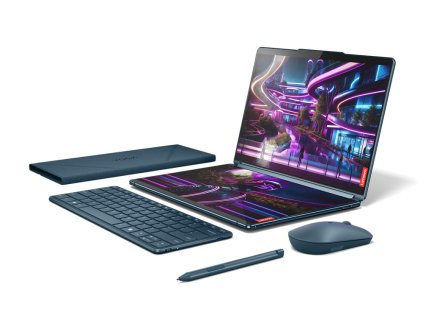 Lenovo Yoga Book 9 13IMU9 Intel Core Ultra 7 155U Hybridní (2v1) 33,8 cm (13.3") Dotyková obrazovka 2.8K 32 GB LPDDR5x-SDRAM 512 GB SSD Wi-Fi 6E (802.11ax) Windows 11 Home Modrozelená + Lenovo B210 (GX40Q17225)