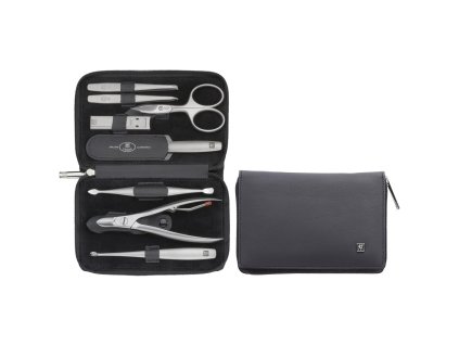 Zwilling Twinox Travel Set - Black Leather Case, 8 Pieces - Black