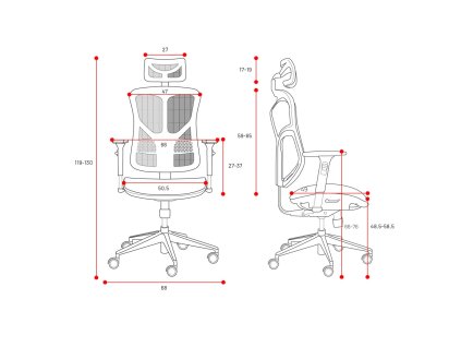 Ergonomické křeslo DIABLO V-BASIC černo-šedé