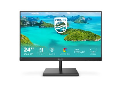Philips E Line 245E1S/00 LED display 60,5 cm (23.8") 2560 x 1440 px 2K Ultra HD LCD Černá