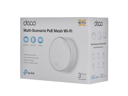 TP-Link DECO X50-PoE(3-PACK) Dvoupásmový (2,4 GHz / 5 GHz) Wi-Fi 6 (802.11ax) Bílá 2 Vnitřní