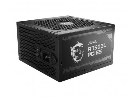 MSI MAG A750GL PCIE5 napájecí zdroj 750 W 20+4 pin ATX ATX Černá