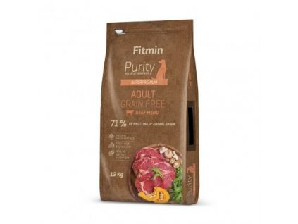 FITMIN Dog Purity Grain Free Adult Beef - suché krmivo pro psy - 12 kg