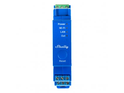 Chytrý spínač na lištu DIN Shelly Pro 1 s bezdotykovými kontakty, 1 kanál;