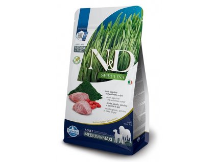 FARMINA N&D Spirulina Lamb Adult MED/MAXI - suché krmivo pro psy - 7 kg