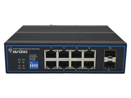 AVIZIO Přepínač 8x RJ45 PoE 1Gb/s + 2x SFP Uplink 1Gb/s