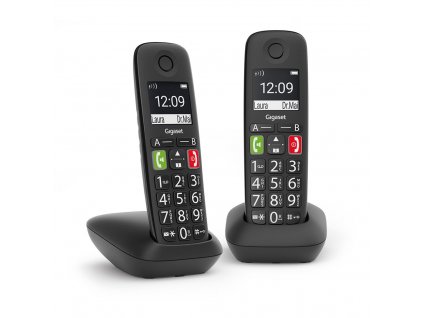 Gigaset E290 Duo Analog/DECT telefon Identifikace volajícího Černá