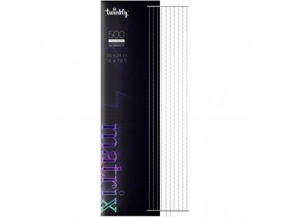 Twinkly Matrix - 500 RGB LED světel ve tvaru perel, průhledný drát, 1,7x7,8ft zástrčka typu F