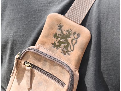 Leder Herren Crossbag Federico  Löwe