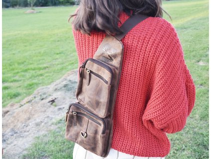 Leder Crossbag Federico "Baum des Lebens 02"
