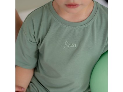 Triko s vlastní výšivkou (levandulová, mintová)
