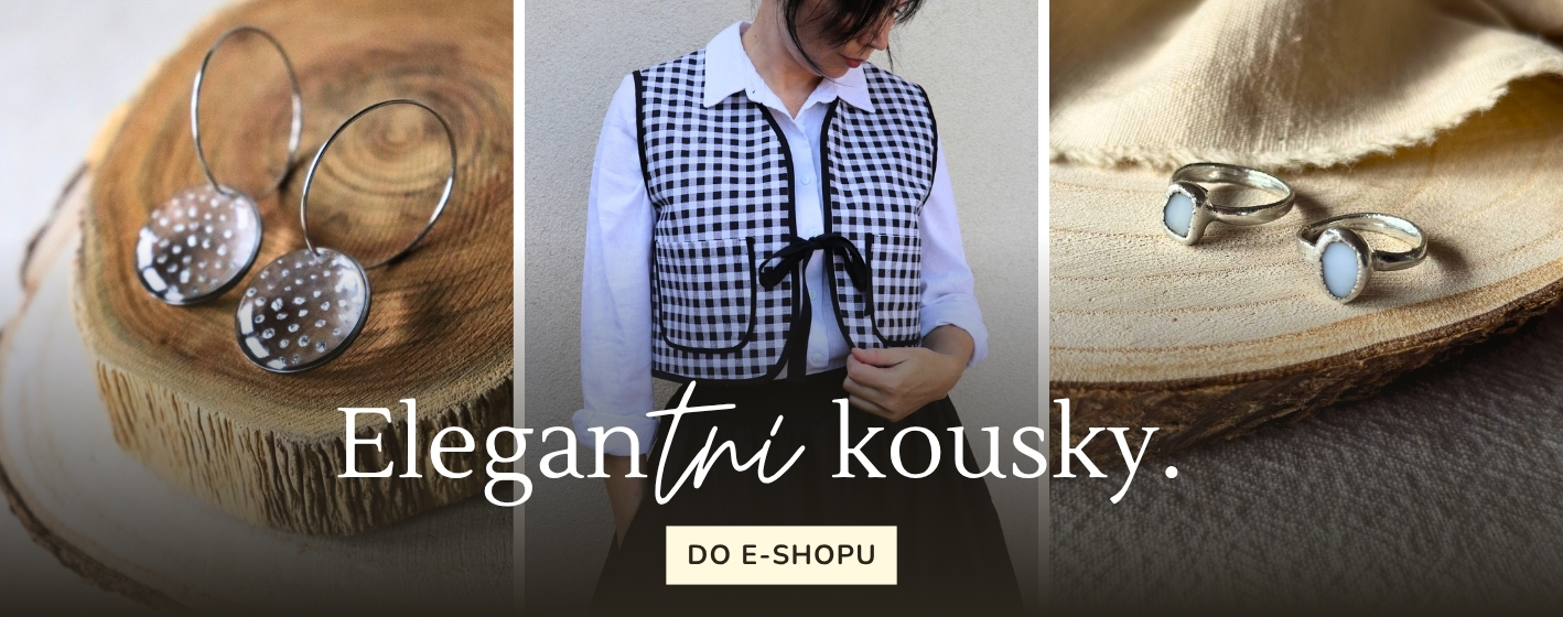 Autorská značka Elegan, která vyrábí v dílně na Moravě elegantní šperky z pryskyřice, originální módu a doplňky s ručním tiskem.
