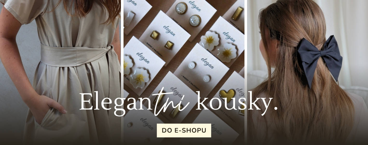 Autorská značka Elegan, která vyrábí v dílně na Moravě elegantní šperky z pryskyřice, originální módu a doplňky s ručním tiskem.