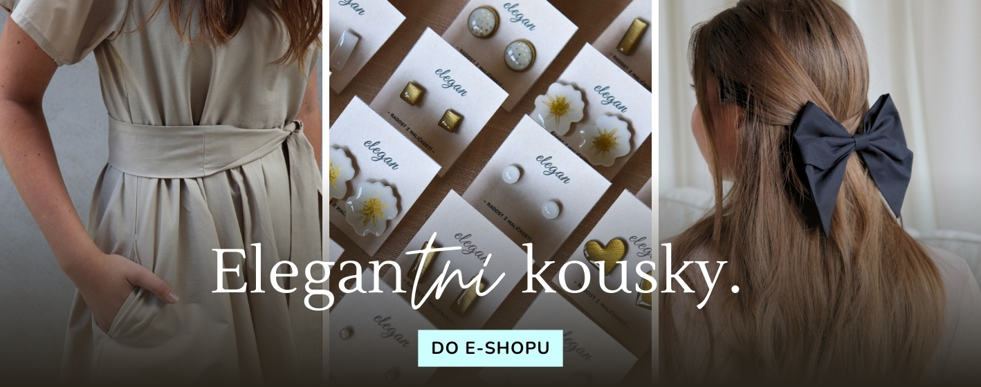 Autorská značka Elegan, která vyrábí v dílně na Moravě elegantní šperky z pryskyřice, originální módu a doplňky s ručním tiskem.