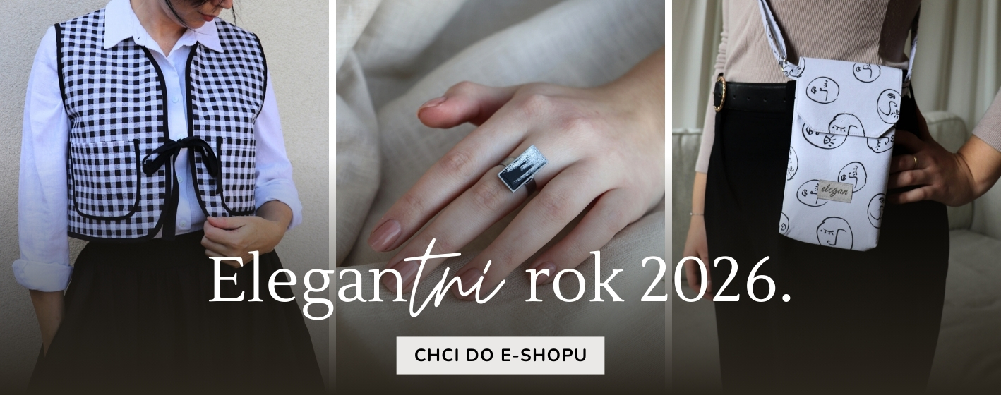 Autorská značka Elegan, která vyrábí v dílně na Moravě elegantní šperky z pryskyřice, originální módu a doplňky s ručním tiskem.