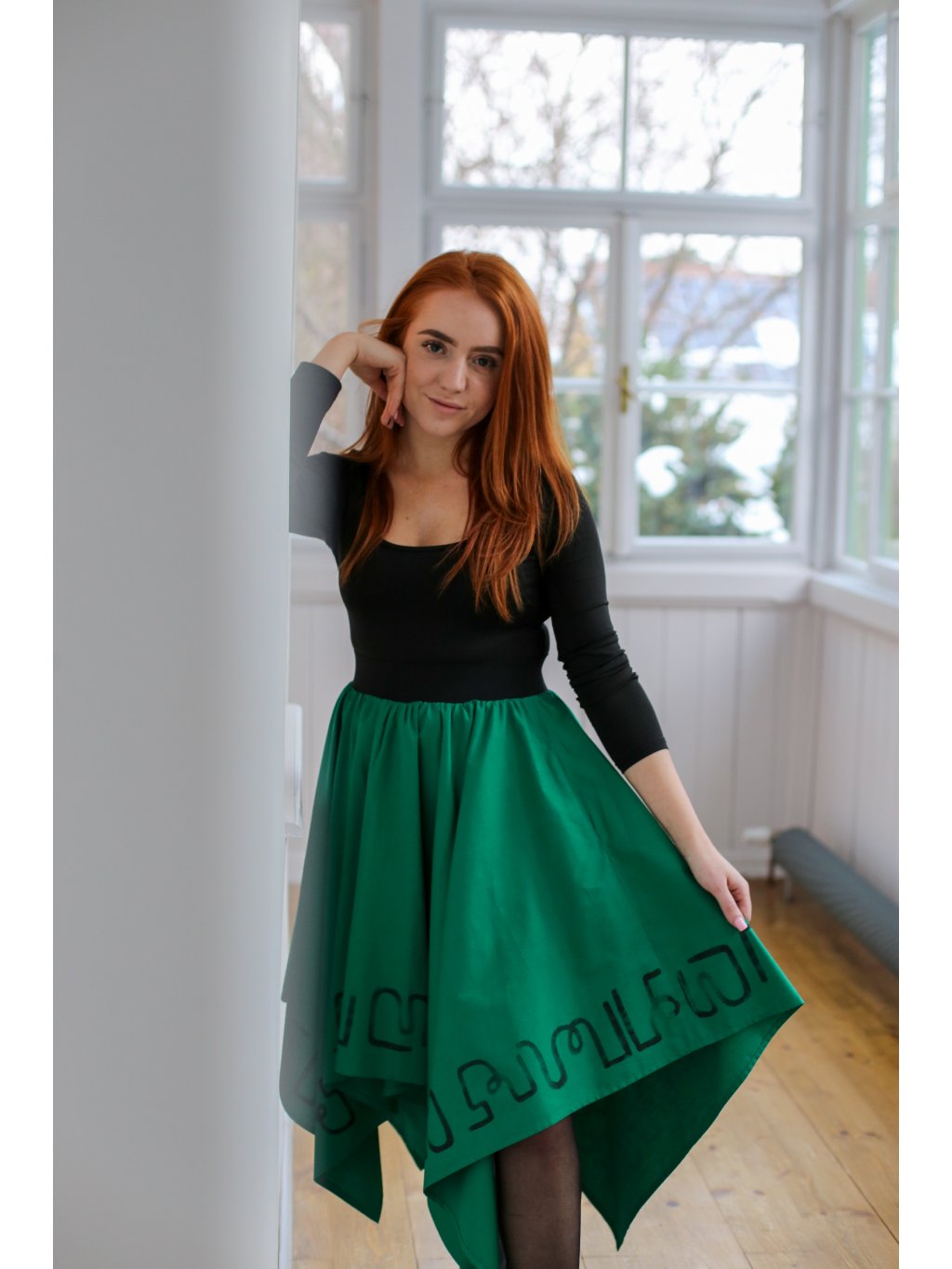 Cípatá sukně - smaragdová výběr z variant