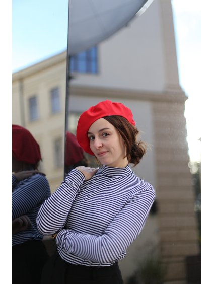 Baret - oboustranný červená + černá