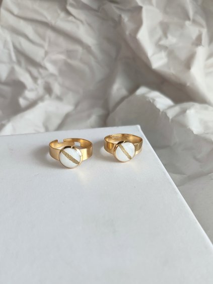 Prsten - bílý a zlatý