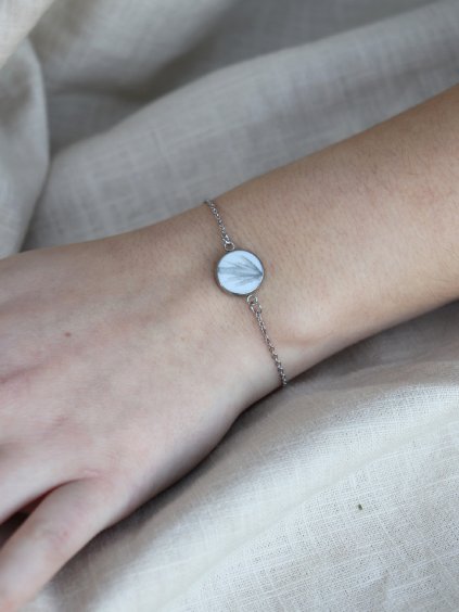 Náramek - bílá a stříbrná