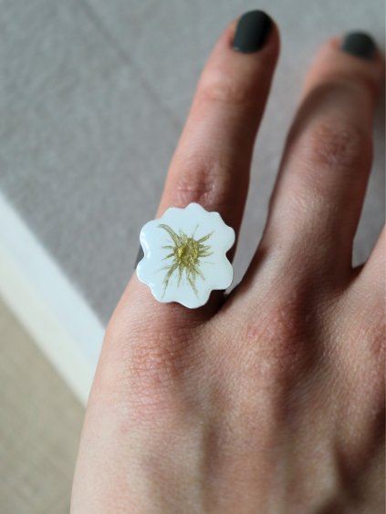 Prsten - bílá sedmikráska DAISY