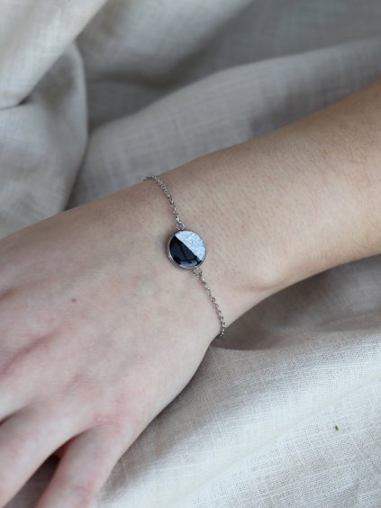 Náramek - černá a stříbrná