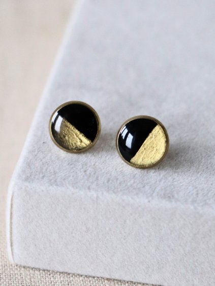 Pecky - černá a zlatá půlená 1 cm