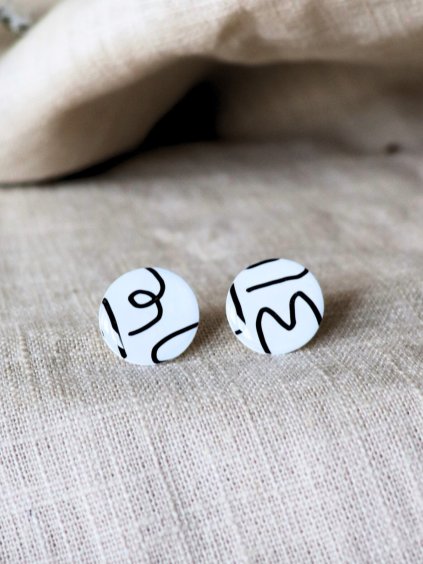 Pecky - kolečko bílá Počmáraná 1,4 cm