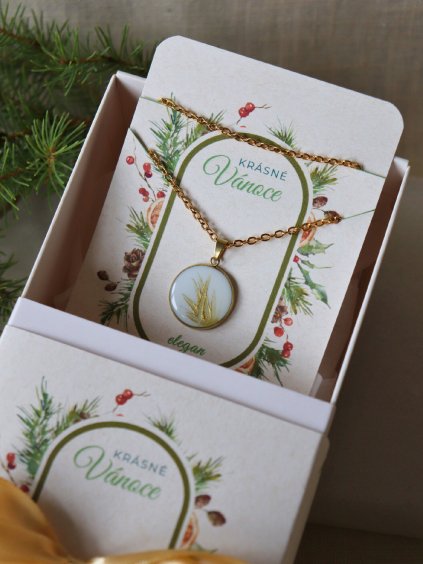 Vánoční balíček - náhrdelník zlatá tahy