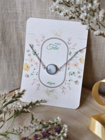 Dárkový balíček - náramek stříbrná a bílá půlená