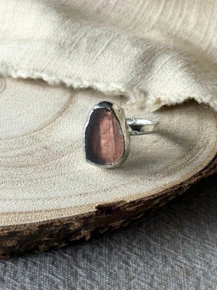 Cínový prsten - meruňková 55