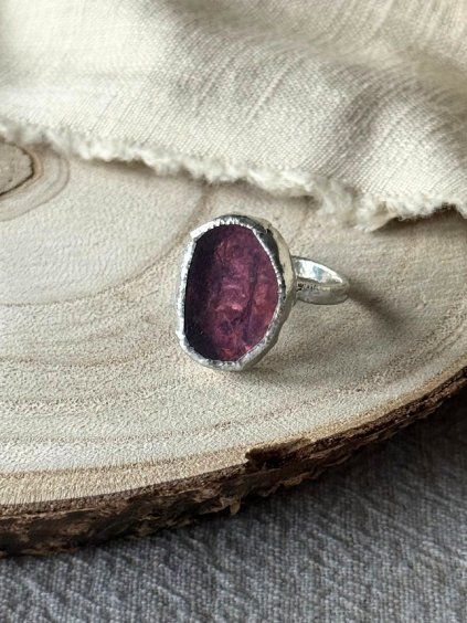 Cínový prsten - růžová 56,5