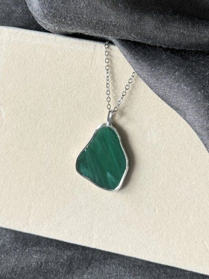 Cínový náhrdelník - zelená